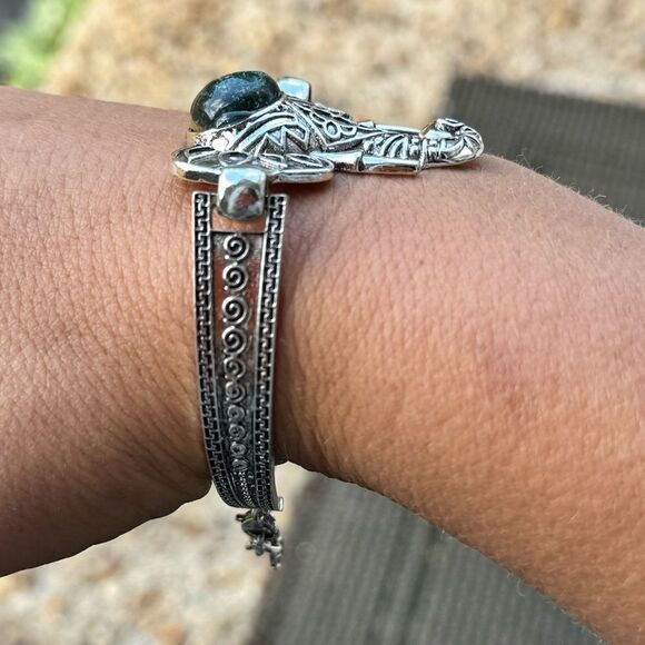 Tibet Style Elephant Bracelet Silver Tone 8.5in Boho Hippie - Picture 4 of 8